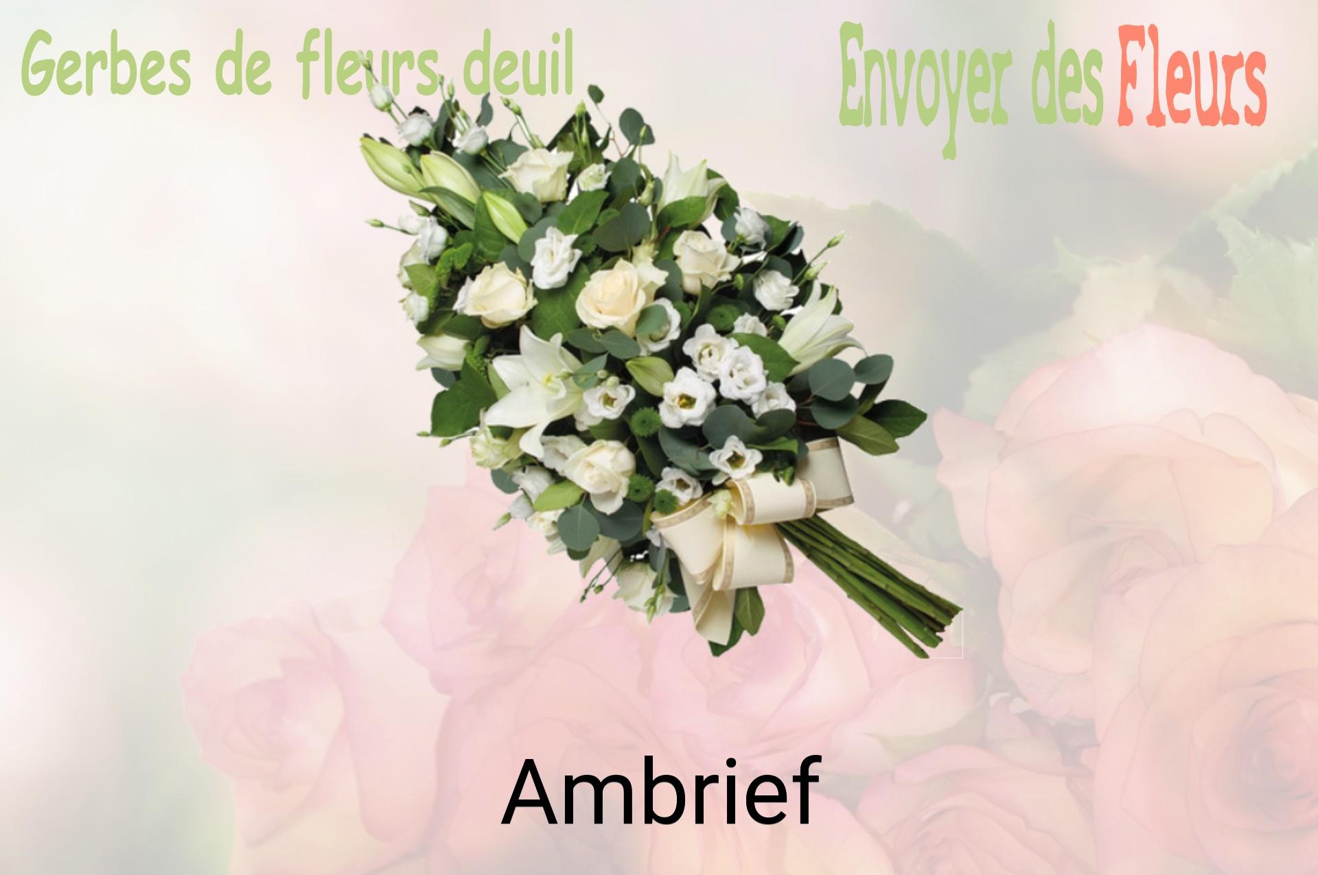 Gerbe de fleurs de deuil livrée à Ambrief
